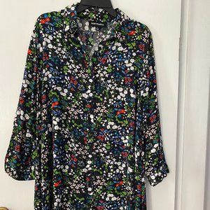 Long Sleeve Black Floral Dress - NWT